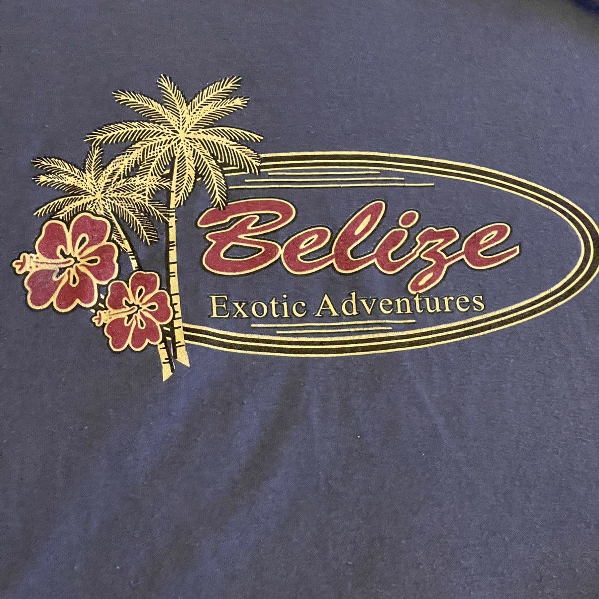 Fruit Of The Loom Vintage Belize Shirt Men Large Blue Y2K Streetwear Gym Tee Size US L / EU 52-54 / 3 - 4 Thumbnail