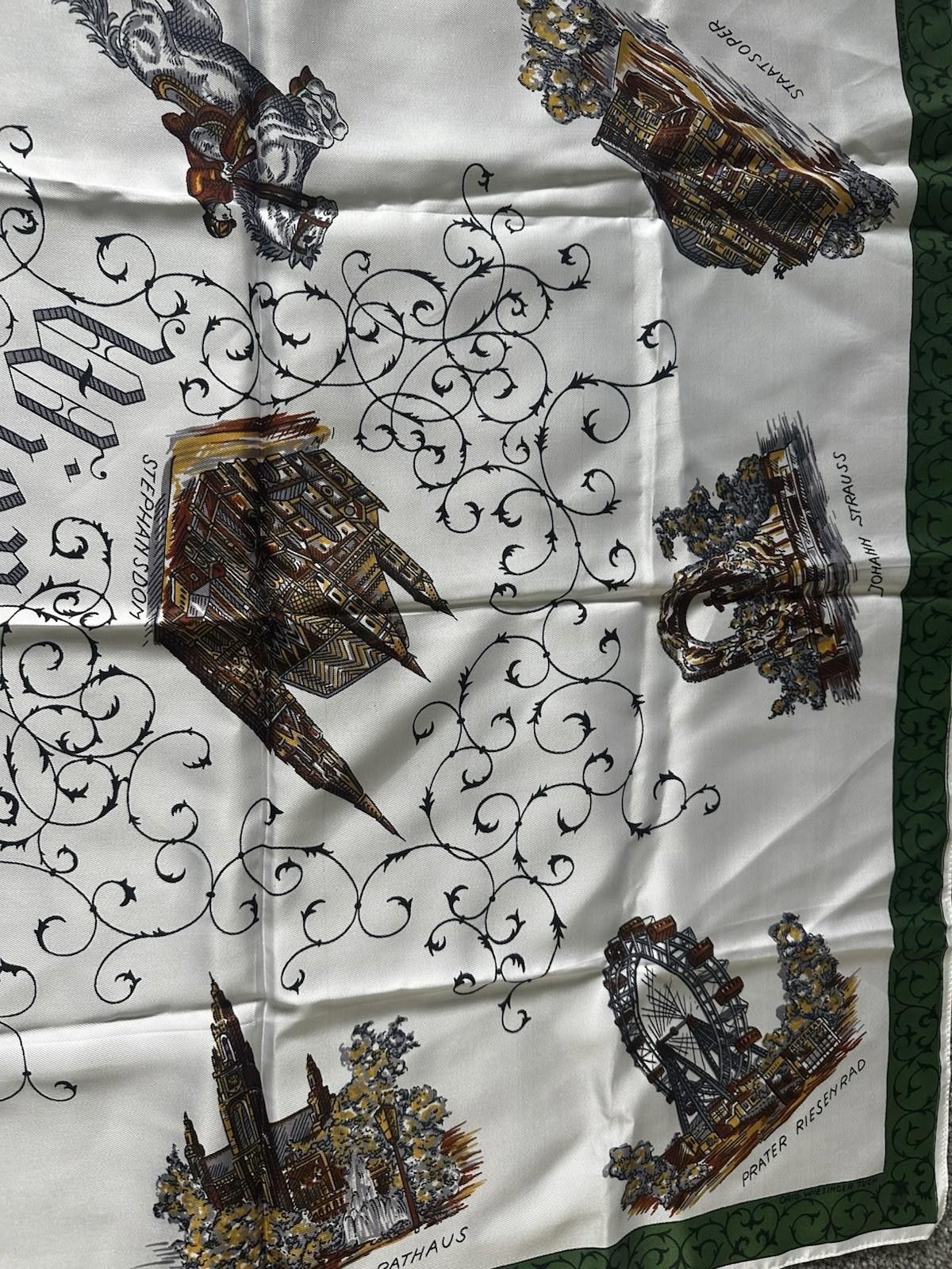 The Unbranded Brand Original Wiesinger Tuch Wien Vienna Silk Scarf Horse Vintage Size ONE SIZE - 5 Thumbnail