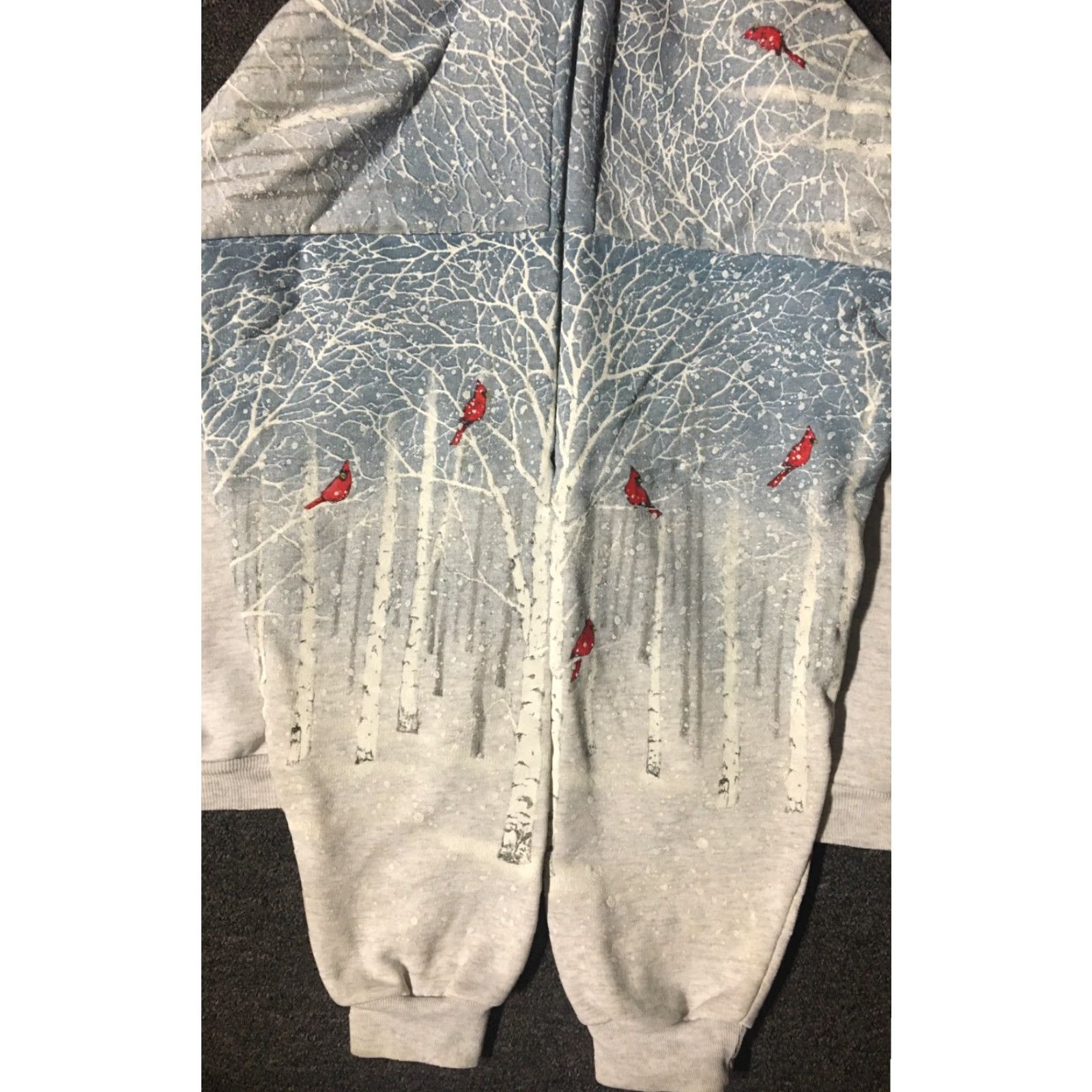 Vintage Vtg 80s Cardinal Birds All Over Print Sweatshirt M USA Cardigan Crew Neck Long Sleeve Gray Mens Holiday Outdoors AOP 80s USA Birds Brown? Size US M / EU 48-50 / 2 - 5 Thumbnail