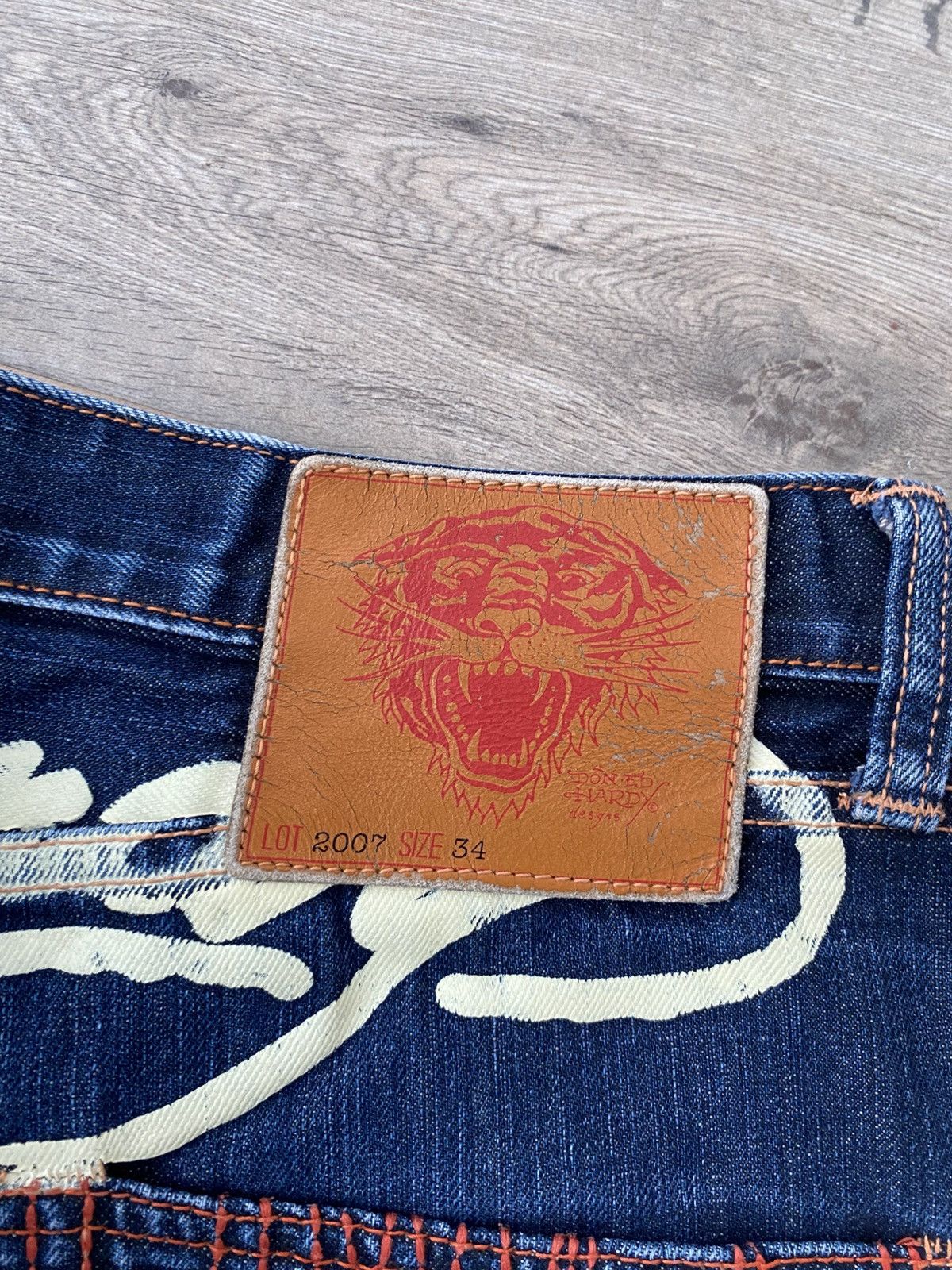Ed Hardy × Vintage 🐯Ed hardy tiger logo jeans Size US 34 / EU 50 - 12 Thumbnail