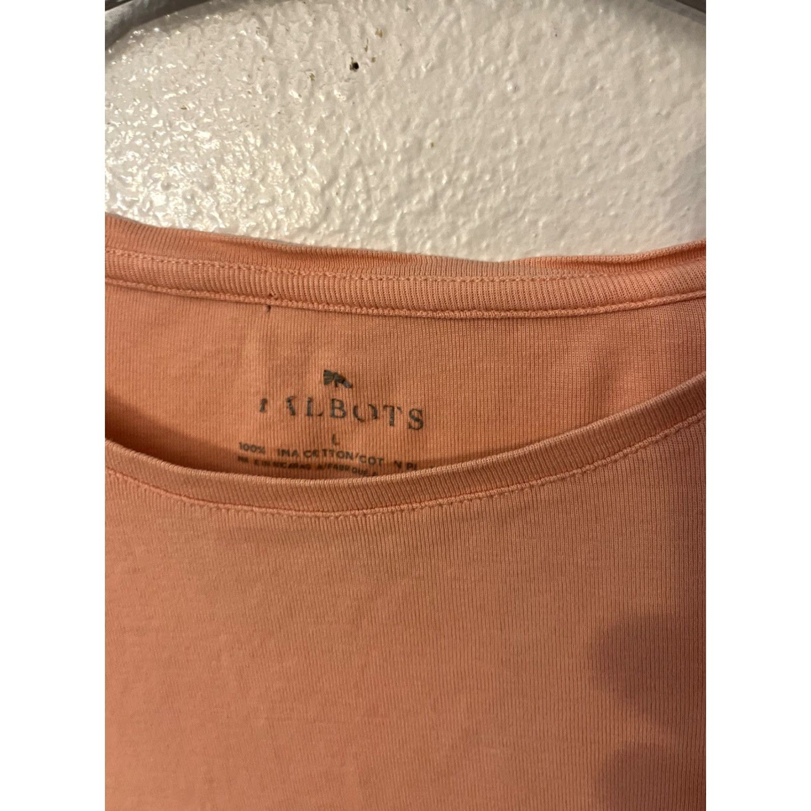 Talbots Talbots T-Shirt Women's Large Orange Solid Round Neck Long Sleeve Size L / US 10 / IT 46 - 3 Thumbnail