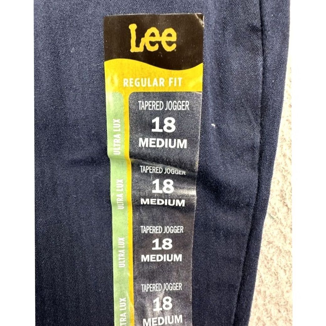 Lee Lee Ultra Lux Comfort Jogger Pants Women 18 Blue Taper Elastic Waist Pull On NEW Size 40" / US 18 - 7 Thumbnail