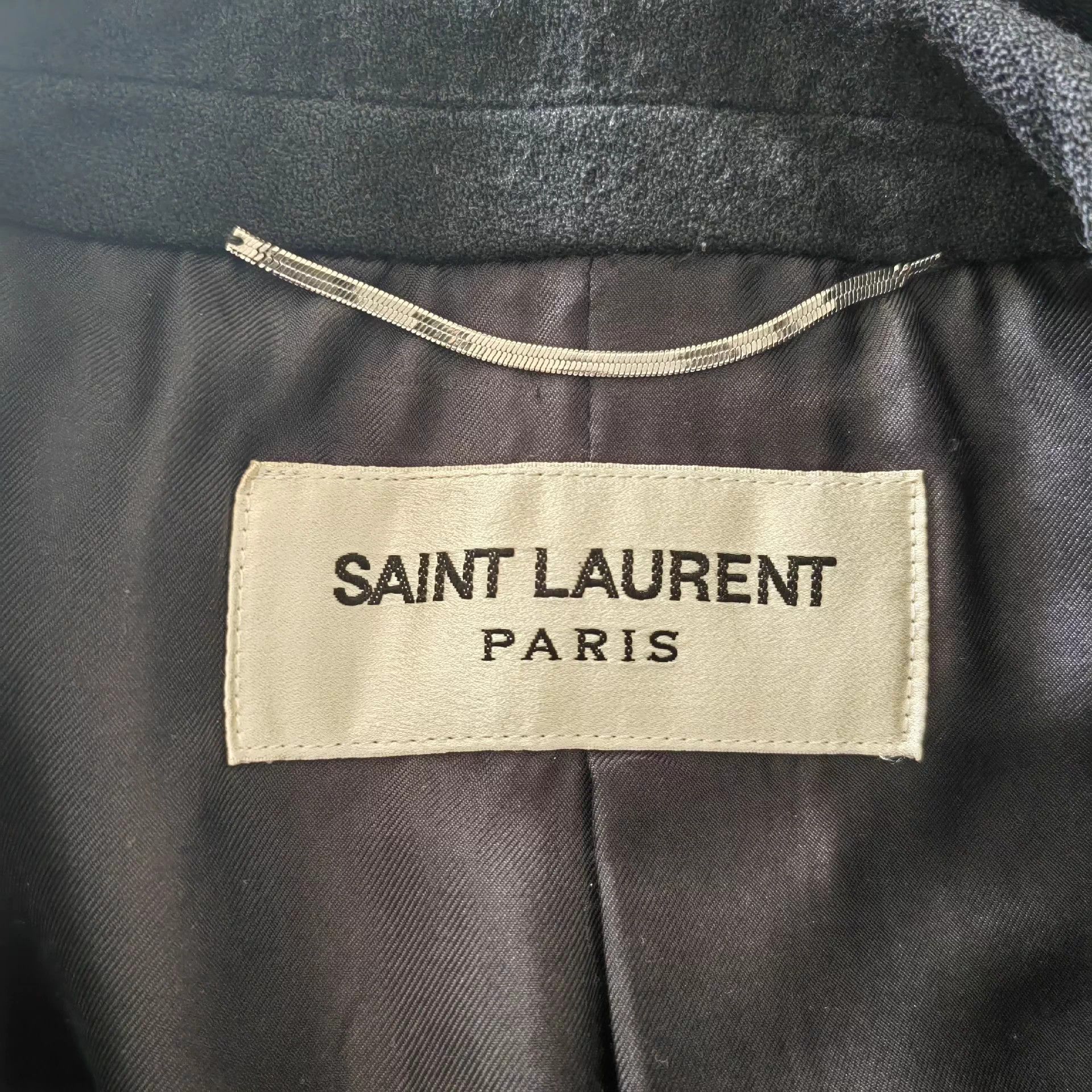 Saint Laurent Paris SLP 13FW Leather Collar Smoking Coat 48 9/10 Size 48S - 3 Thumbnail