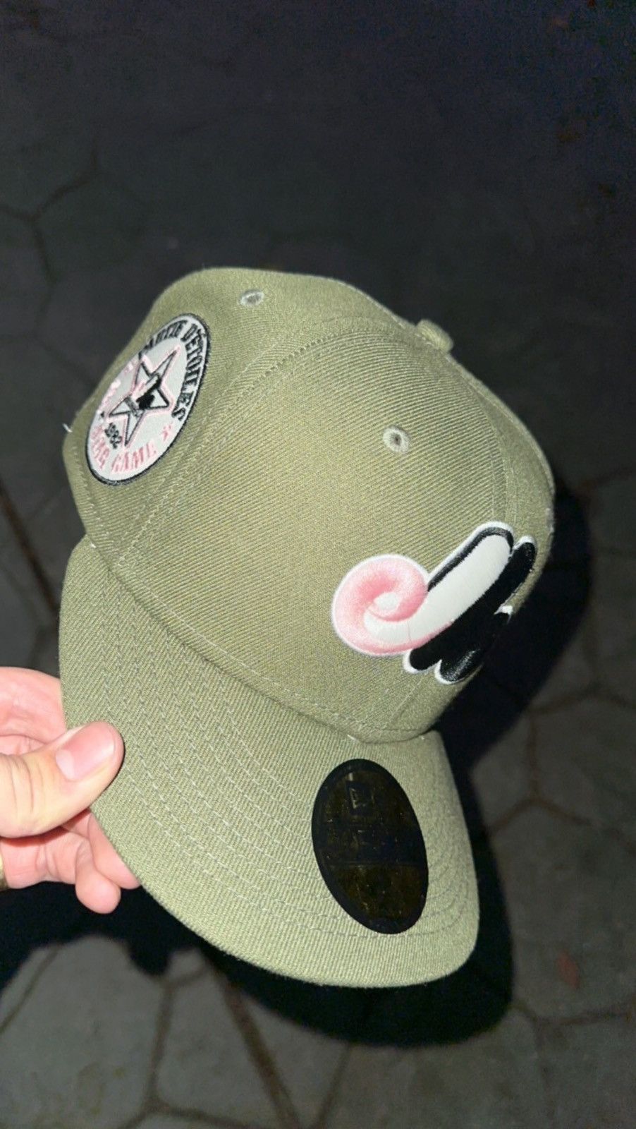 Olive Green Fitted Hat Pink Brim Grailed