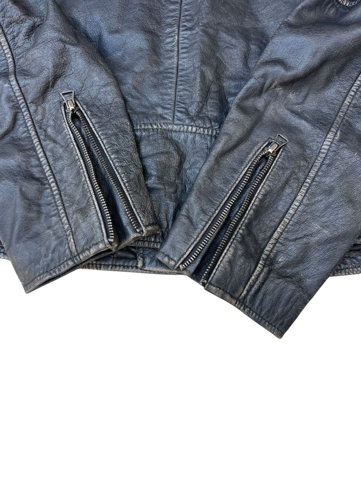 Levi's Levi’s Talon Patina Black Leather Double Collar Biker Jacket Size US M / EU 48-50 / 2 - 24 Thumbnail