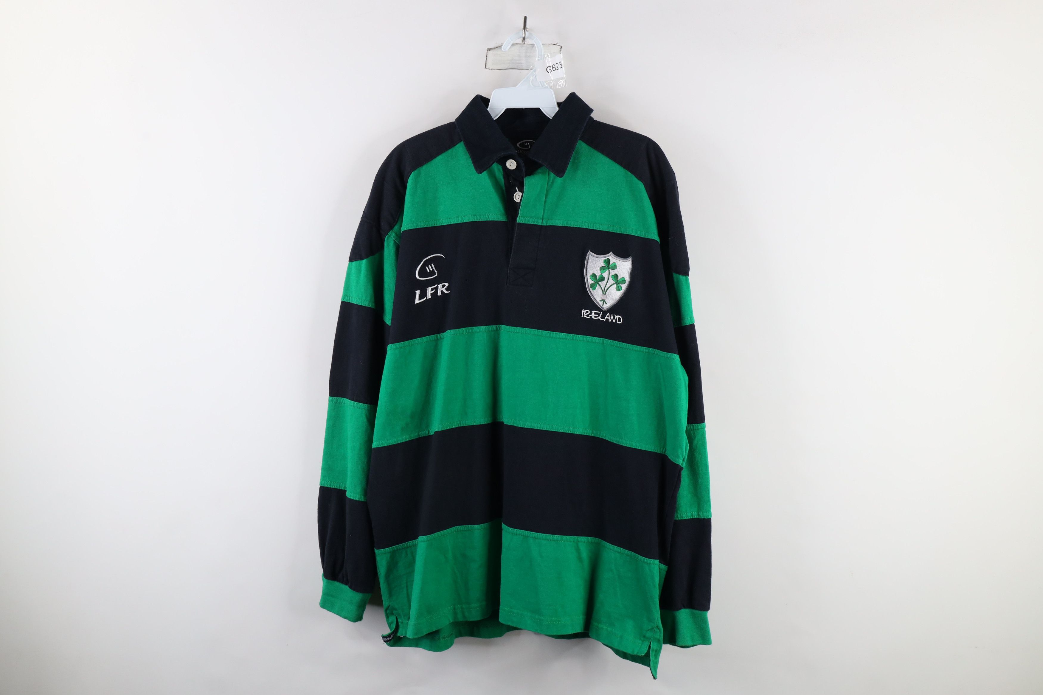 Vintage Vintage Ireland Rugby Long Sleeve Striped Rugby Jersey Polo Size US L / EU 52-54 / 3 - 1 Thumbnail