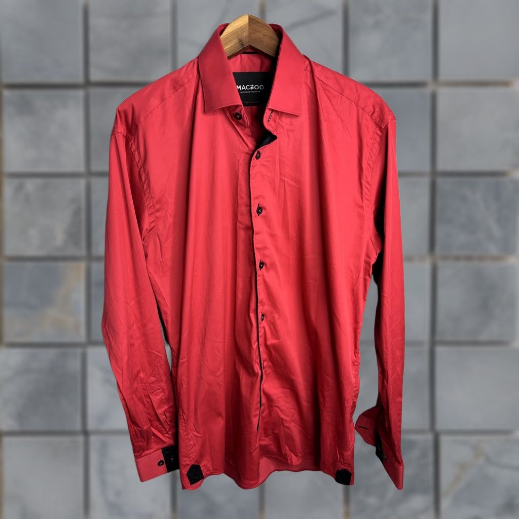 Maceoo Maceoo Shirt Mens Small Red 4-Way Stretch Dress Long Sleeve Button Up Collared Size 36R - 1 Thumbnail