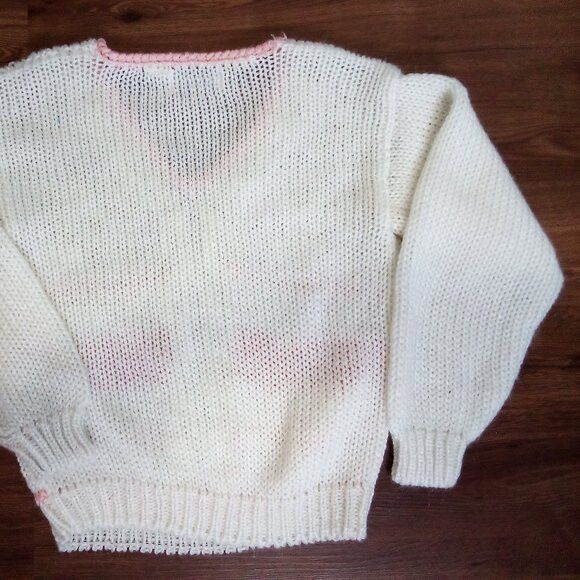 Other Vintage Danielle Mod Cable Knit Stripe V-Neck Sweater Size M / US 6-8 / IT 42-44 - 7 Thumbnail
