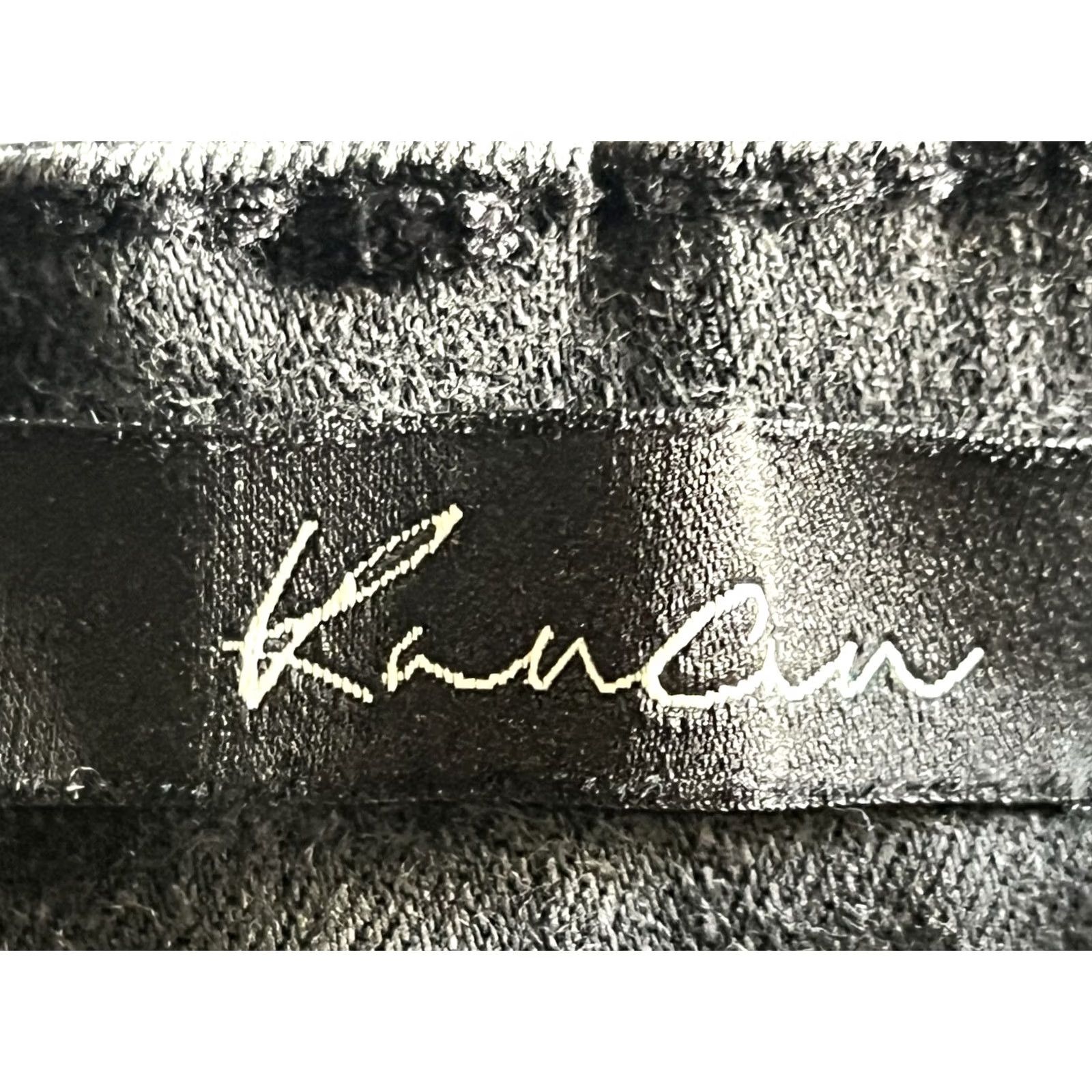 Vintage KanCan Black Cutoff Denim Jean Shorts Size 29 Woman Slim 5-Pocket Flat Front Zip Vintage No Size 29" - 7 Thumbnail
