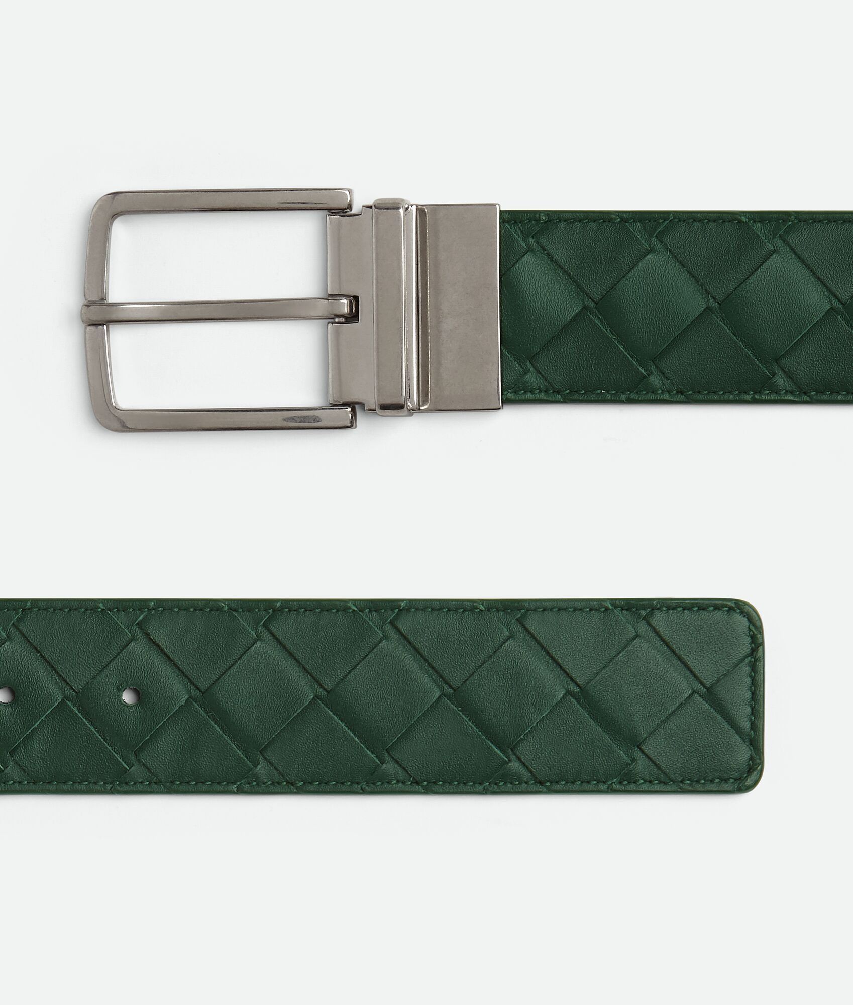 Bottega Veneta o1n1vont0425 Size: 100 / Intrecciato Reversible Belt Green Size 40 - 3 Thumbnail