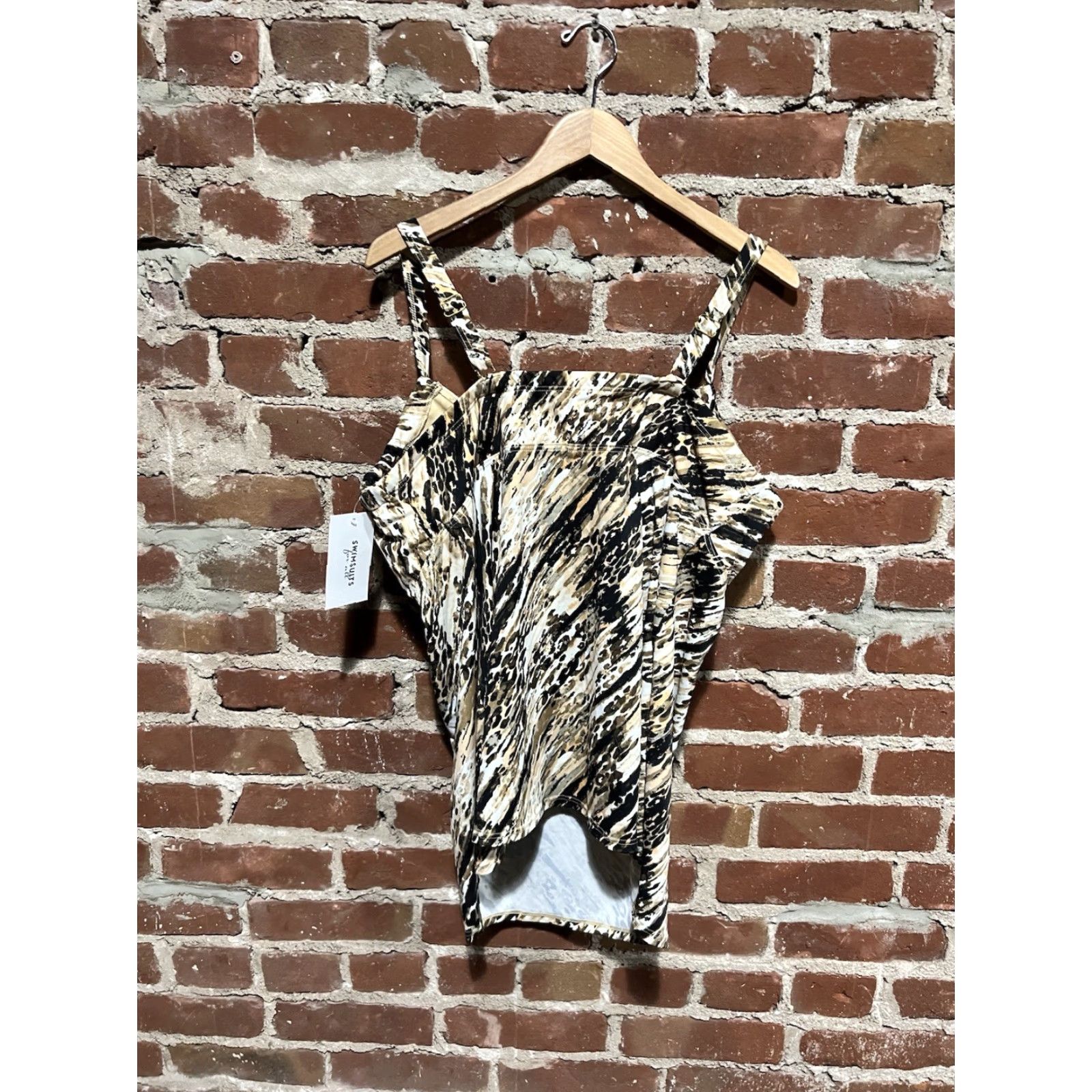 Vintage VINTAGE Swimsuits For All Womens Cheetah Striped Print Swim Top Size 20 Size 3XL / US 20-22 - 2 Thumbnail