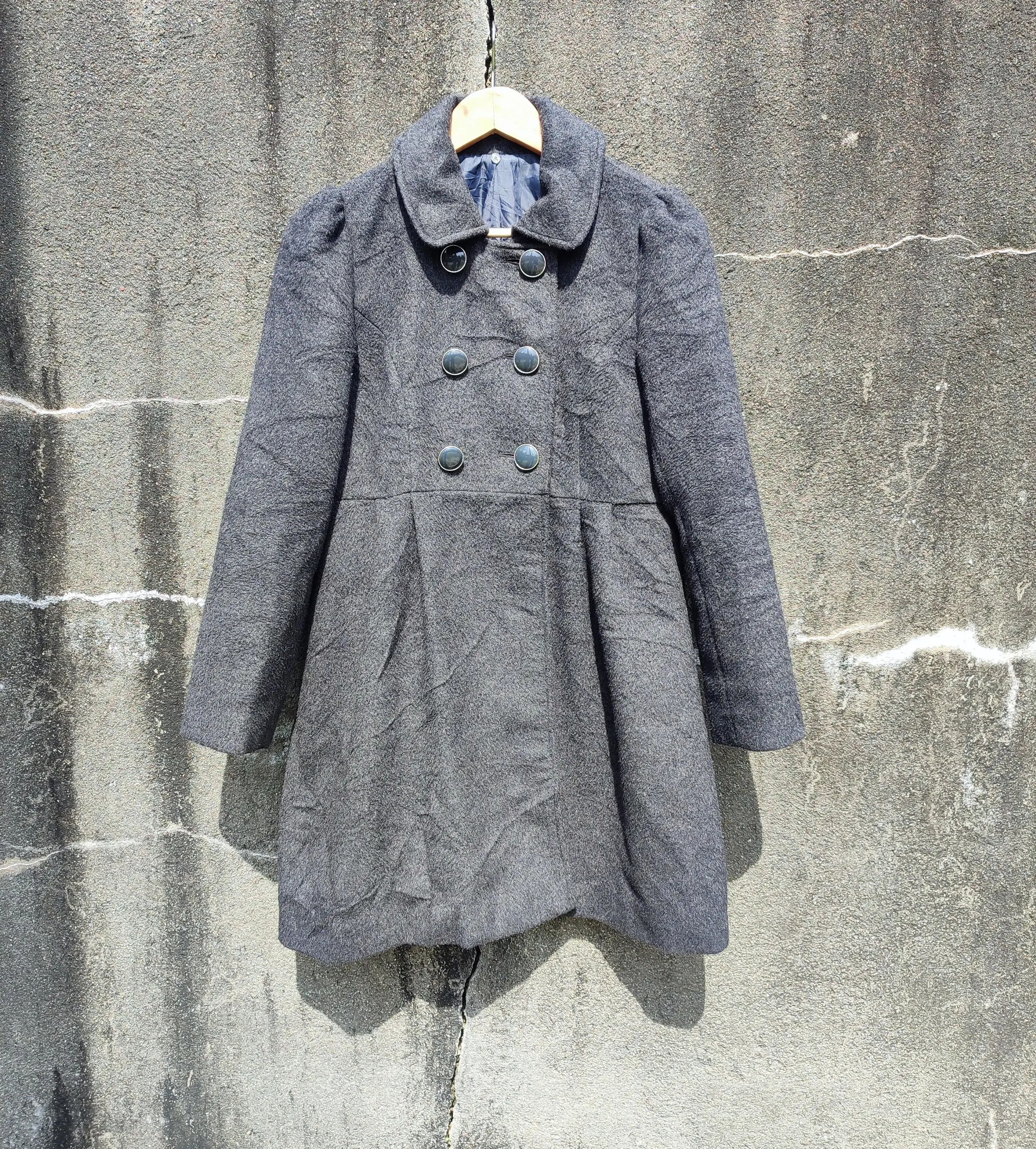 Japanese Brand Avail Avantgarde Black Double-Breasted Wool Blend Coat Size L / US 10 / IT 46 - 1 Thumbnail