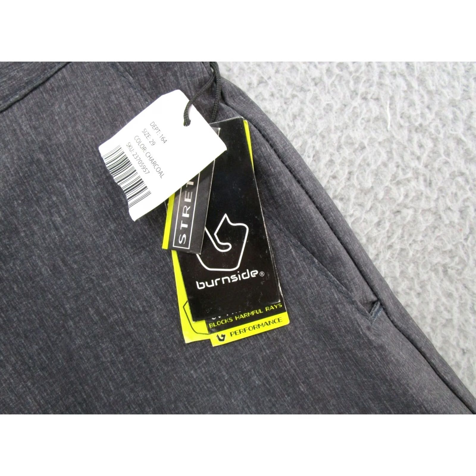 Burnside Burnside Shorts Men's Performance Dual Action Stretch Board Shorts Size 29 NEW Black Solid Logo Pockets 90s? Size US 29 - 2 Thumbnail