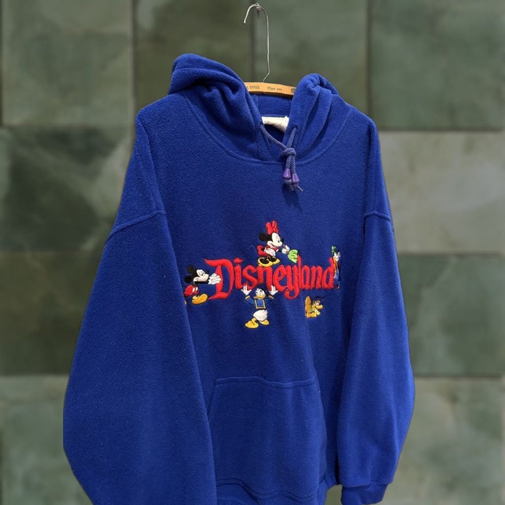 Disney VINTAGE Walt Disney Disneyland Blue Fleece Hoodie Men’s L 90s Pullover Size US L / EU 52-54 / 3 - 1 Thumbnail