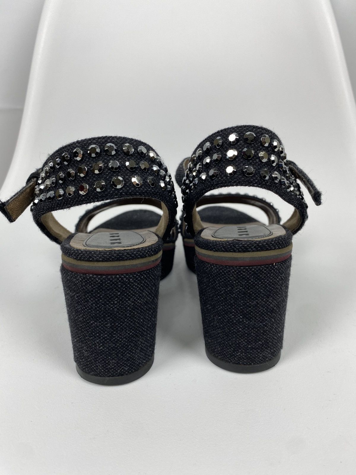 Marni Marni Studded Denim Ankle Strap Wedge Sandals size 39 Size US 9 / IT 39 - 4 Thumbnail