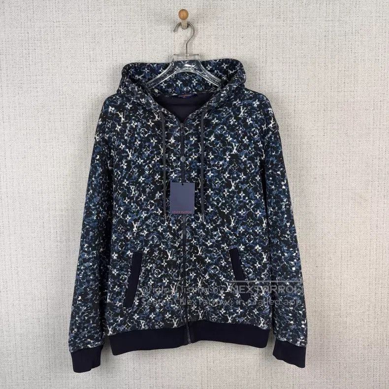 Louis Vuitton Louis Vuitton FW23 Colorblock Logo Floral Hooded Zip Long Size US XL / EU 56 / 4 - 1 Thumbnail