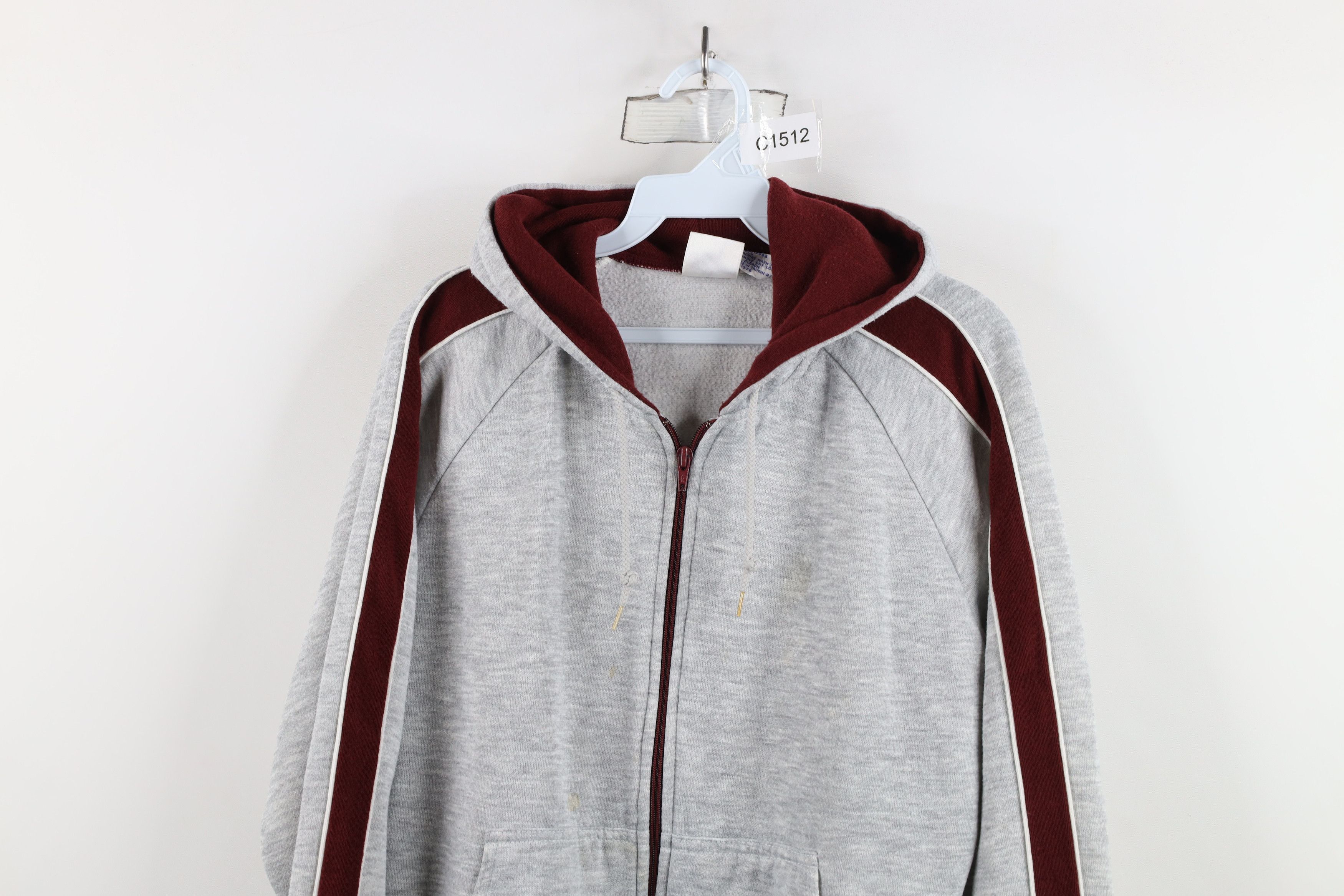 Vintage Vintage 70s Streetwear Triblend Full Zip Hoodie Sweatshirt Size US L / EU 52-54 / 3 - 2 Thumbnail