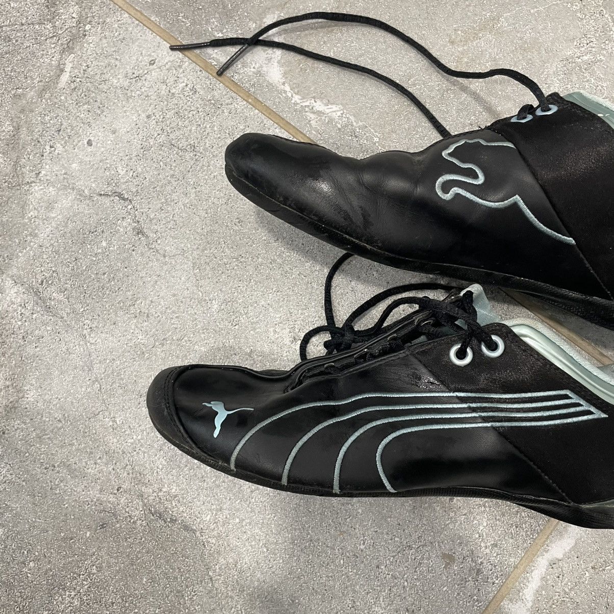 Japanese Brand 2000s Vintage Japan Trainers Black Leather Puma Speed Cat og Size US 7.5 / IT 37.5 - 5 Thumbnail