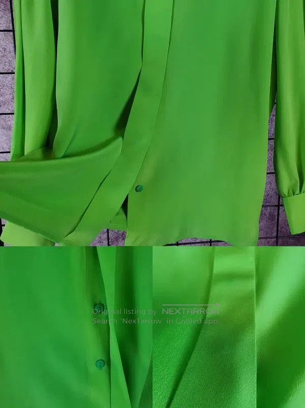 Dior Dior Silk Embroidered Green Long Sleeve Blouse . Size M / US 6-8 / IT 42-44 - 5 Thumbnail