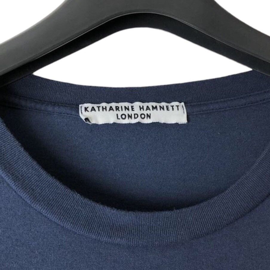 Katharine Hamnett London × Vintage 🧿robbie organic cotton longsleeve logo shirt blue Size US M / EU 48-50 / 2 - 2 Thumbnail