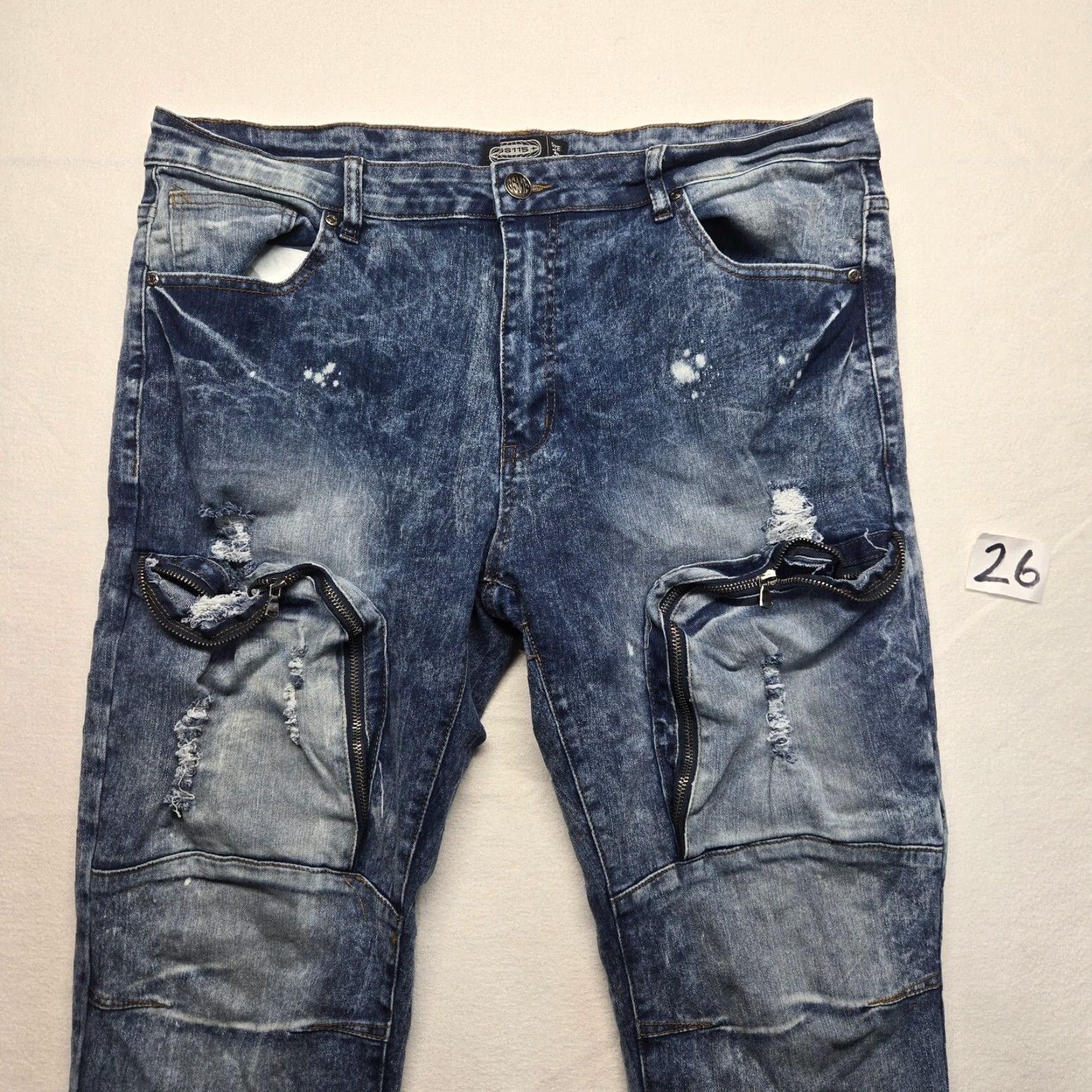 Vintage Mens GS-115 Distressed Blue Denim Jeans Straight 38x30 Size US 38 / EU 54 - 2 Thumbnail