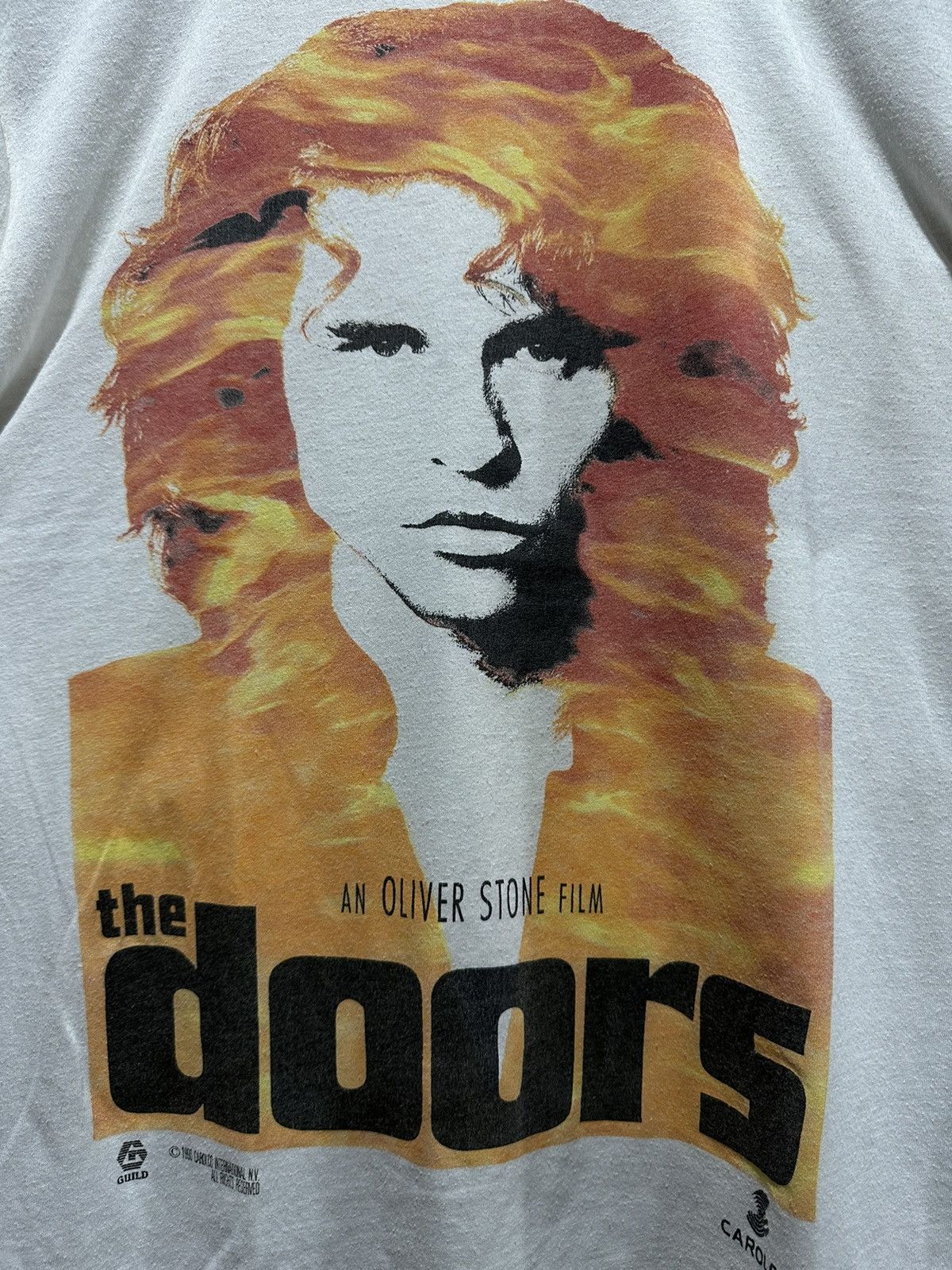 Band Tees Vintage 90s The Doors Flame An Oliver Stone Film Tee Size US M / EU 48-50 / 2 - 2 Thumbnail