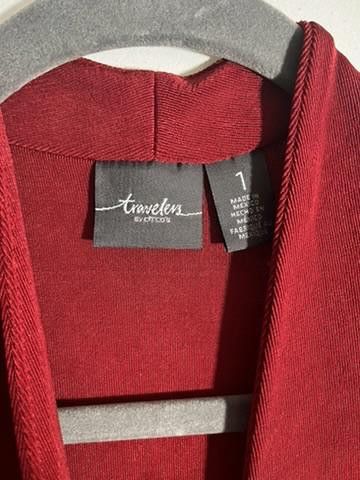 Chicos Chico's Travelers Red Long Cardigan Size ONE SIZE - 2 Thumbnail