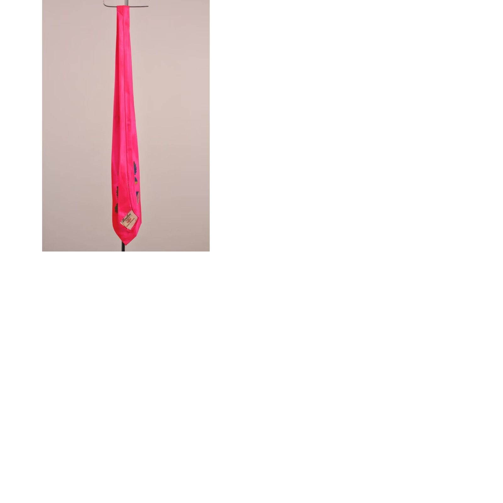 Vintage VTG 1940s Hand Painted Neon Pink & Green Leaf Necktie - Men’s Tie, 40s, Vintage, 49" Length, 4.25" Width, Original Condition Size ONE SIZE - 9 Thumbnail