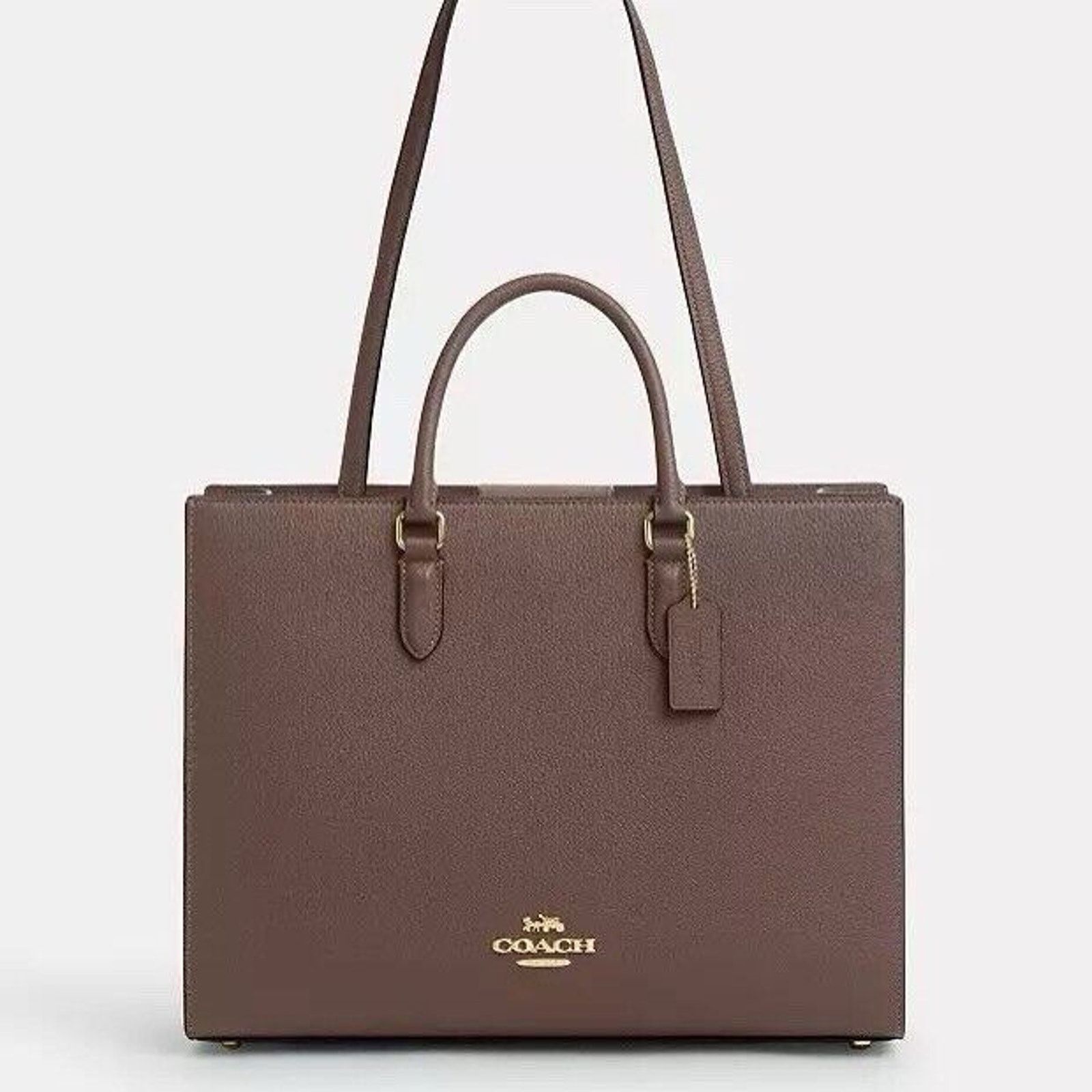 Coach NWT COACH Maggie Tote Bag Shoulder Leather CY666 Dark Stone Size ONE SIZE - 10 Thumbnail