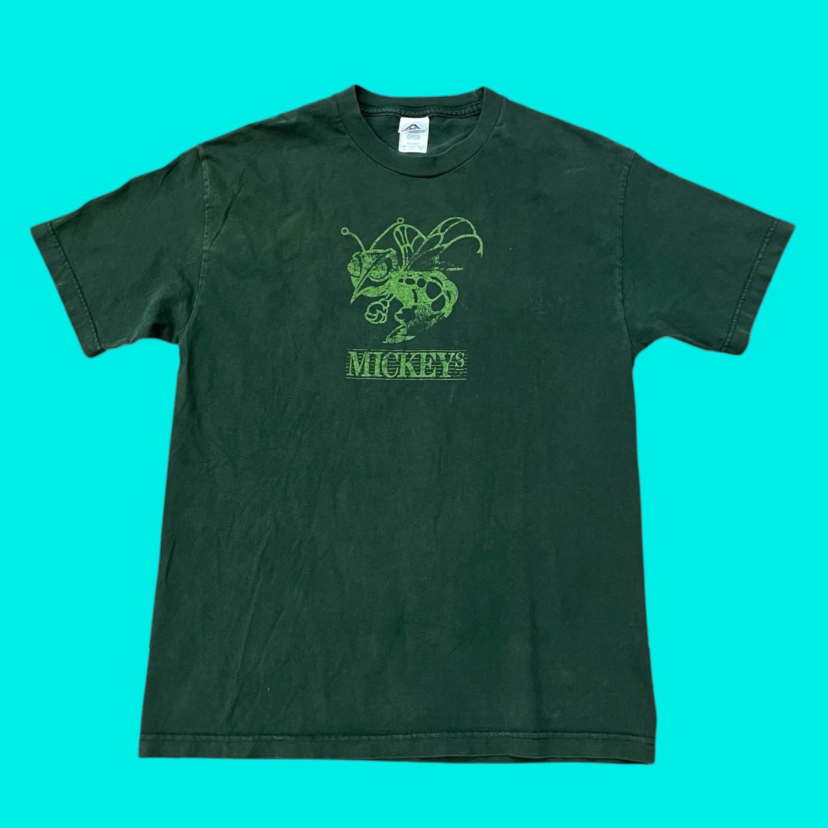 Vintage VINTAGE Alstyle Mickey's Malt Liquor Graphic Print T-Shirt Adult Large Green 90s Beer Hip Hop Mens Size US L / EU 52-54 / 3 - 1 Thumbnail