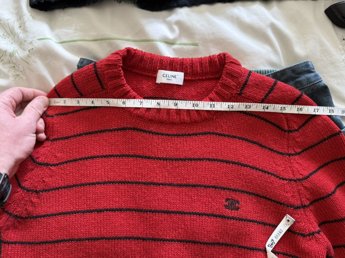 Celine $1.2k Celine red black stripe 💯% wool crew sweater S Hedi Size US S / EU 44-46 / 1 - 5 Thumbnail