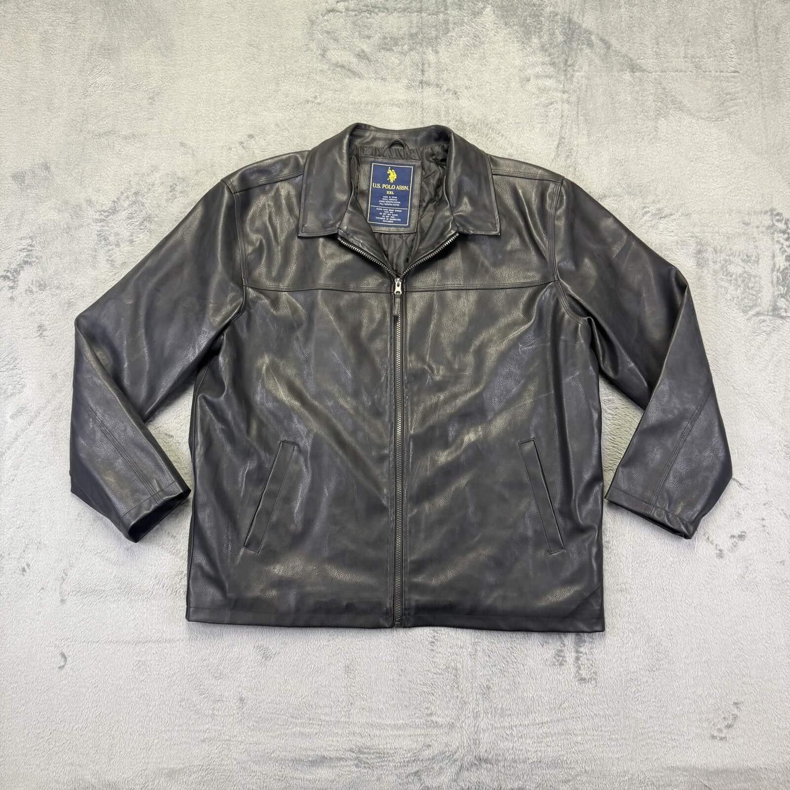 U.S. Polo Assn. U.S. Polo Assn. Men's Classic Black Faux Leather Jacket Size US XXL / EU 58 / 5 - 1 Thumbnail