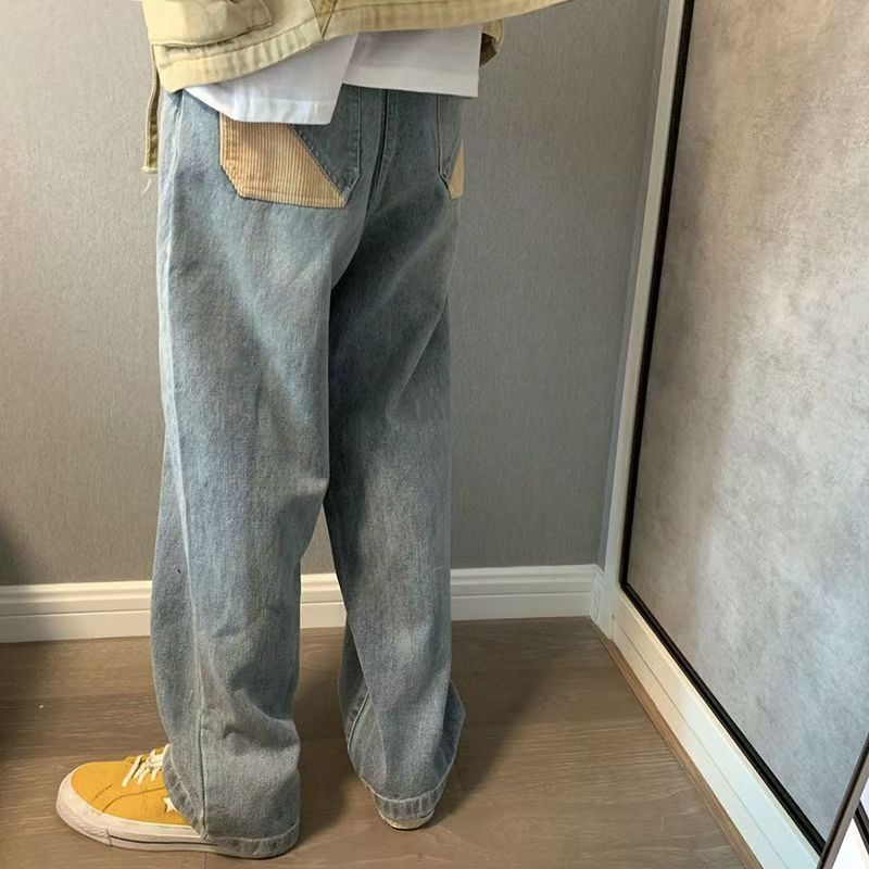 Japanese Brand × Jean Blue washed retro all-match straight loose jeans Size US 32 / EU 48 - 1 Thumbnail