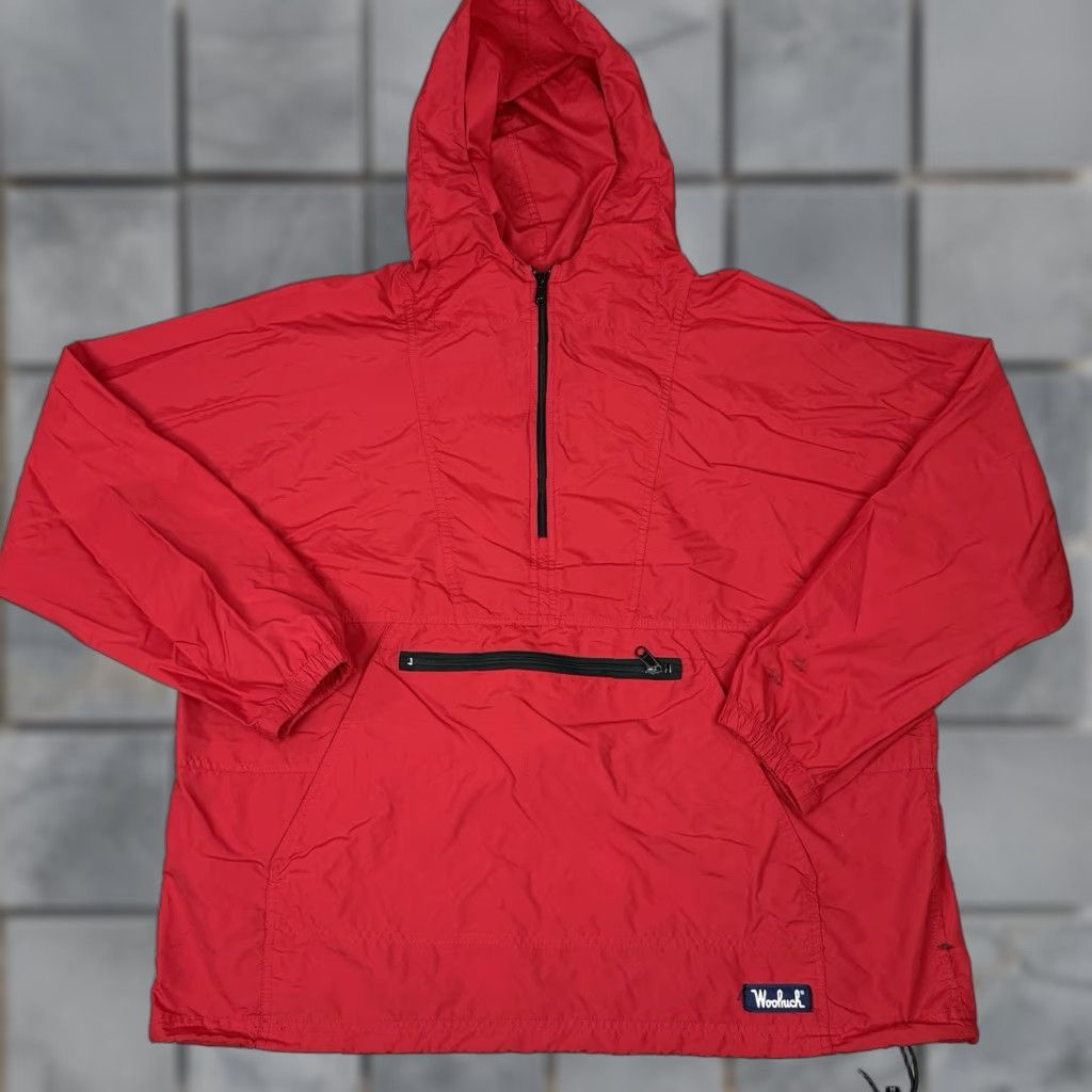 Vintage VINTAGE Woolrich Jacket Mens XL Red Hooded Lightweight Windbreaker Coat Size US XL / EU 56 / 4 - 1 Thumbnail