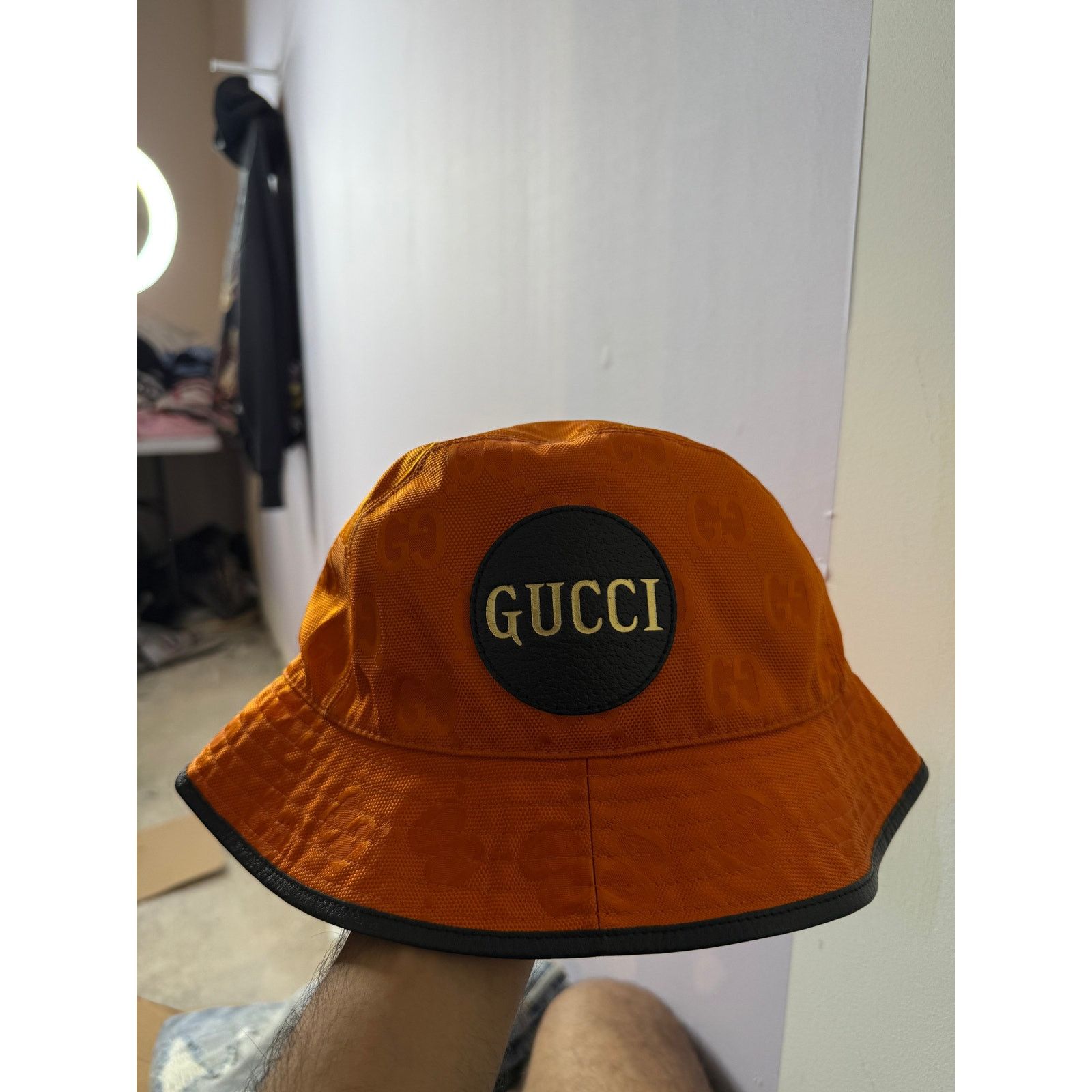 Gucci Gucci Mono Orange Bucket Hat Used Medium Size 32 - 1 Thumbnail