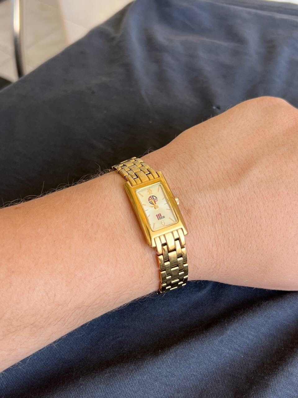 Japanese Brand Vintage Japanese style futuristic Form Tank Gold Link Watch Size ONE SIZE - 8 Thumbnail