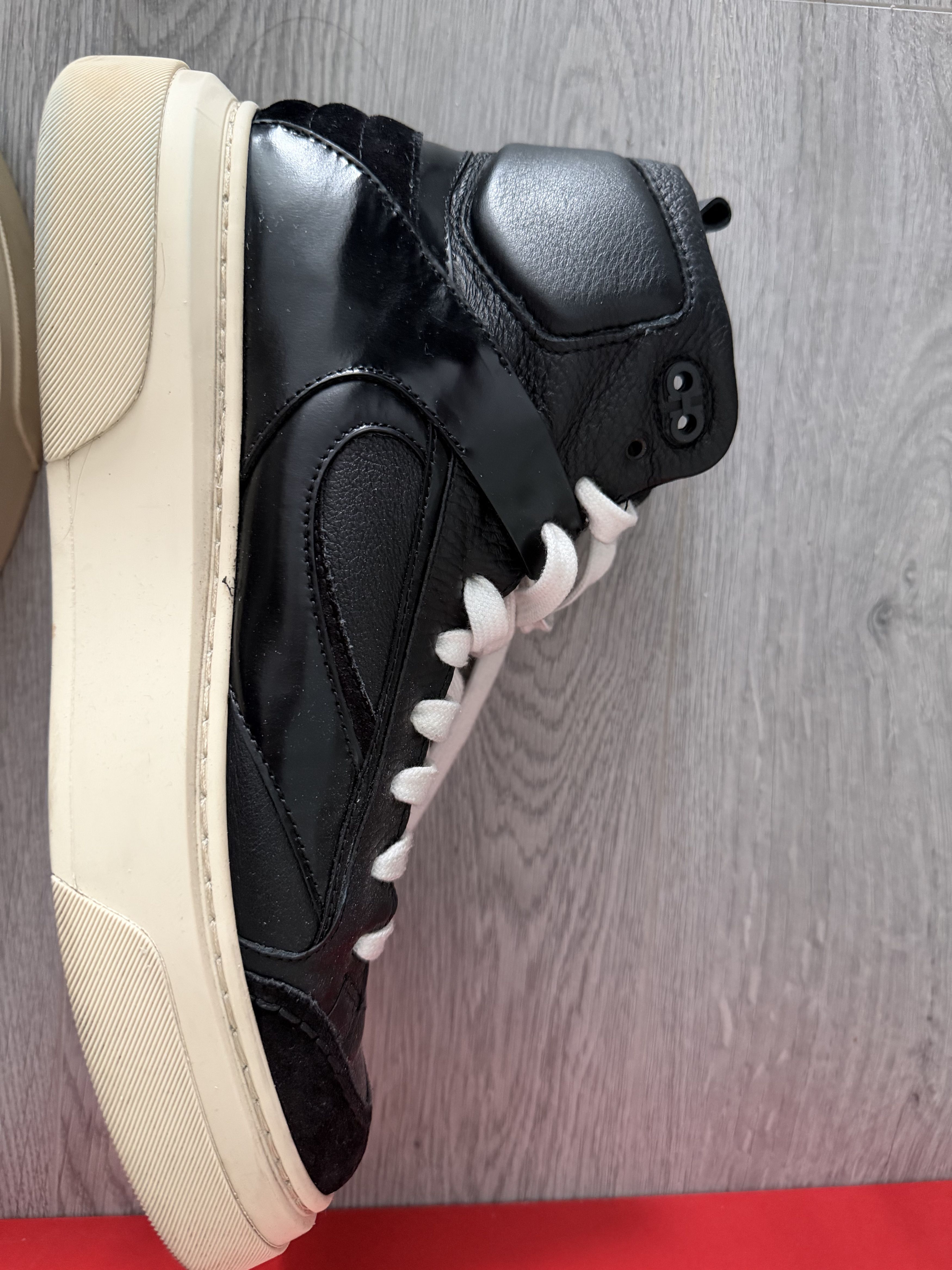 Salvatore Ferragamo Ferragamo Cassio Leather High-Top Sneakers Size US 8.5 / EU 41-42 - 3 Thumbnail
