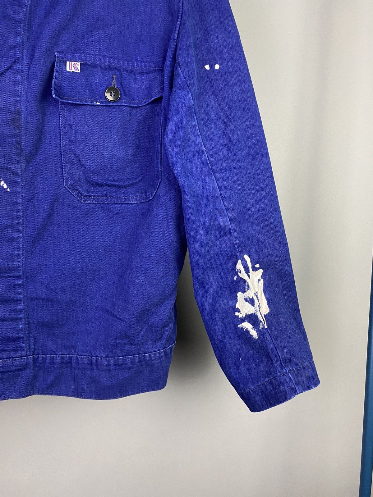 Le Laboureur × Vintage Vintage Workwear Blue Chore Jacket with Paint Marks Size US XL / EU 56 / 4 - 5 Thumbnail