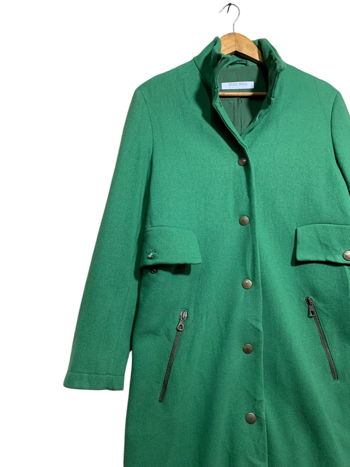 Miu Miu 🔥MIU MIU ITALY GREEN OVERCOATS JACKETS Size M / US 6-8 / IT 42-44 - 3 Thumbnail