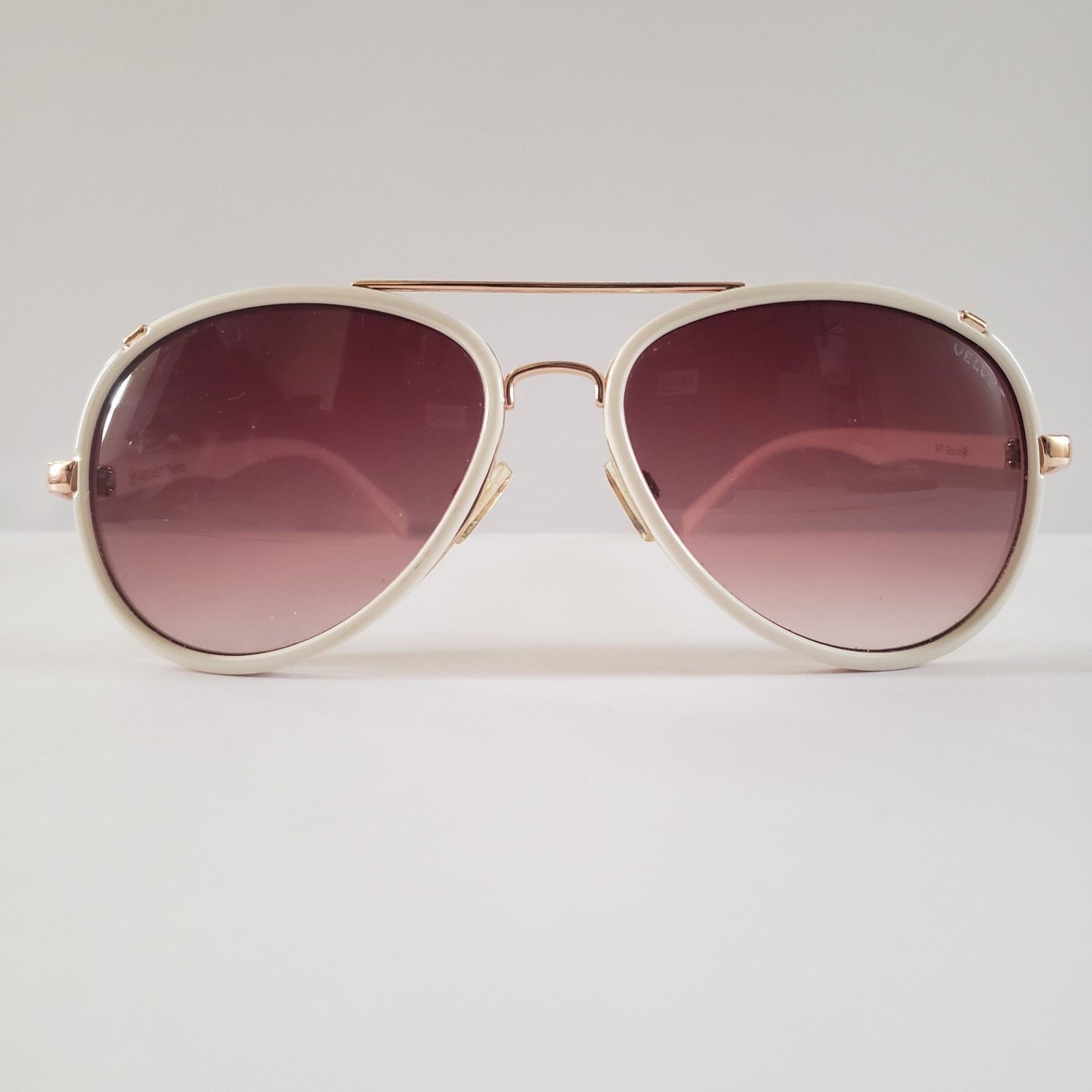 Velvet Velvet Trends Unisex Sunglasses WT Gloria WhiteAviator #A47S Size 26 - 1 Thumbnail