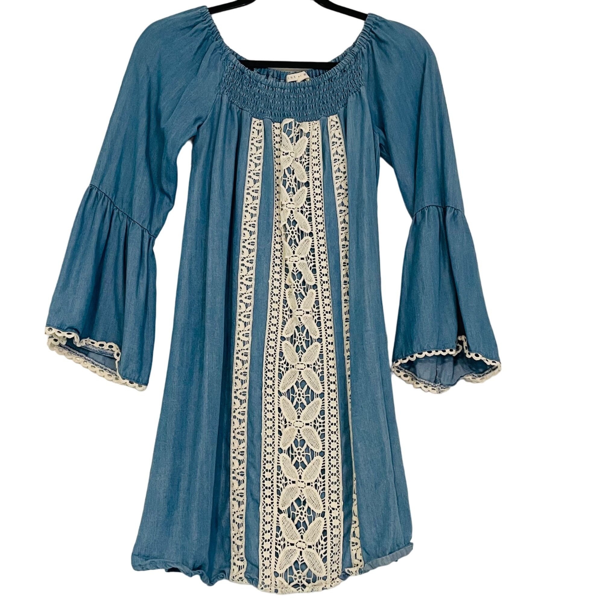 Other Hint Of Mint Women's Blue Boho Dress Small Lace Over Thin Bl Size S / US 4 / IT 40 - 8 Thumbnail