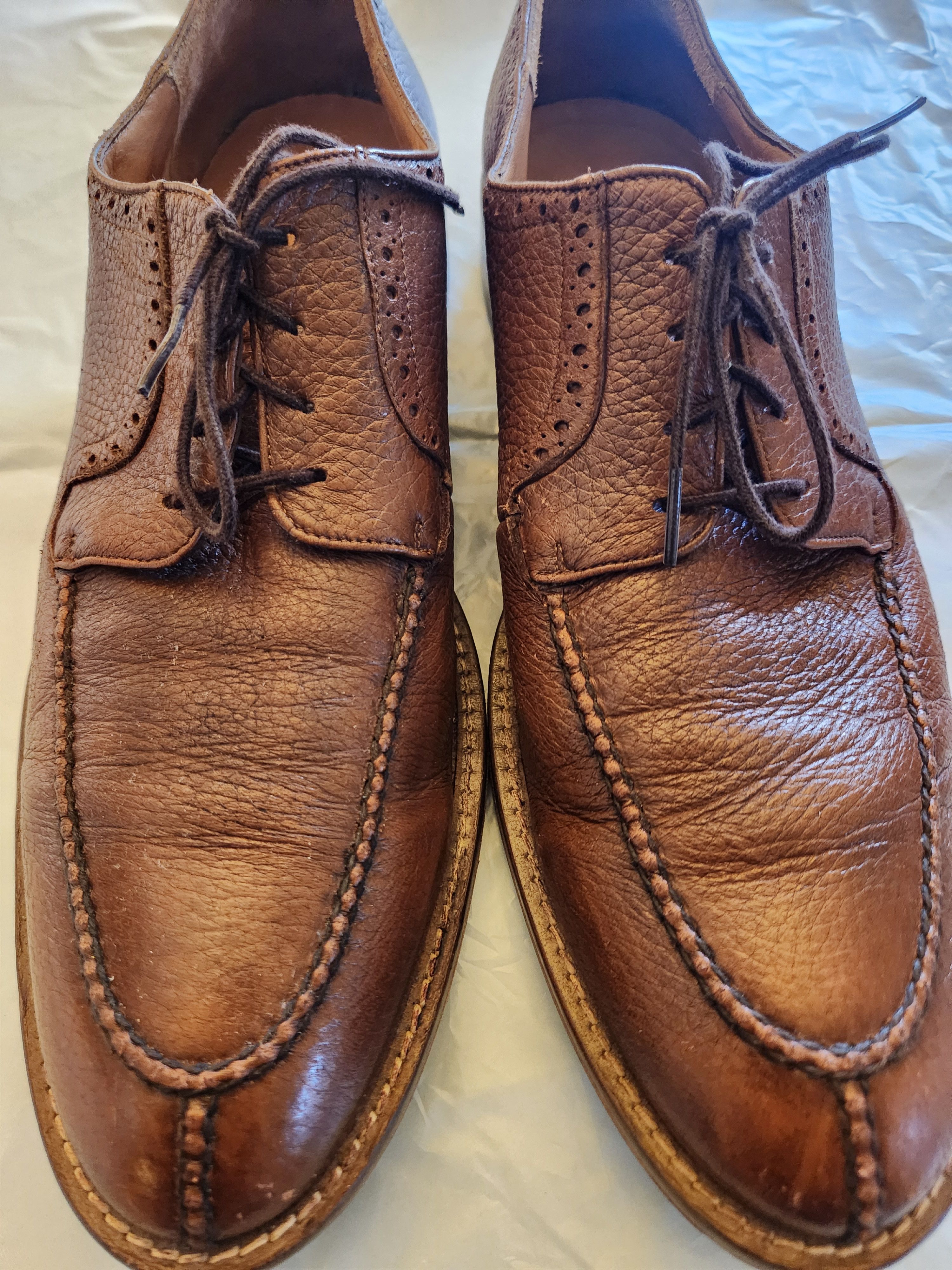 Alan Payne Vintage Men's Antique Slit Toe Lace Up Oxford Shoes Size US 11.5 / EU 44-45 - 1 Thumbnail