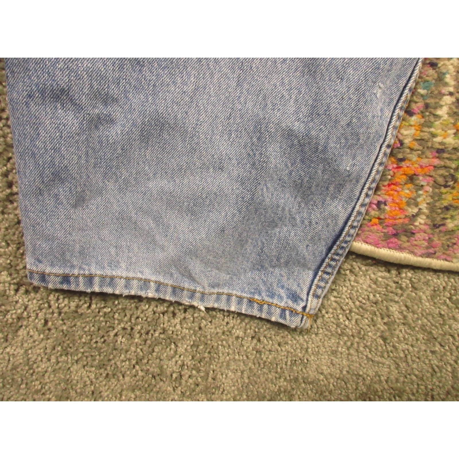 Levi's Levis 550 Jeans Mens 40x32 Relaxed Fit Blue Denim Faded Distressed Holes Size US 40 / EU 56 - 6 Thumbnail
