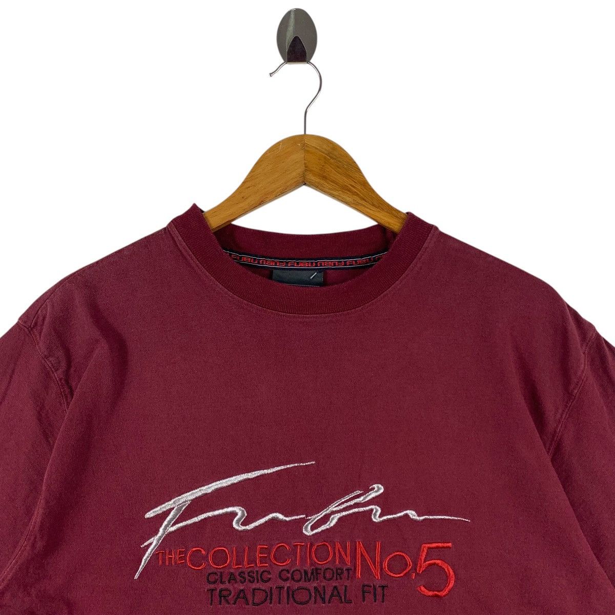 Fubu × Vintage Vintage FUBU collection spellout embroidery maroon tee Size US S / EU 44-46 / 1 - 2 Thumbnail