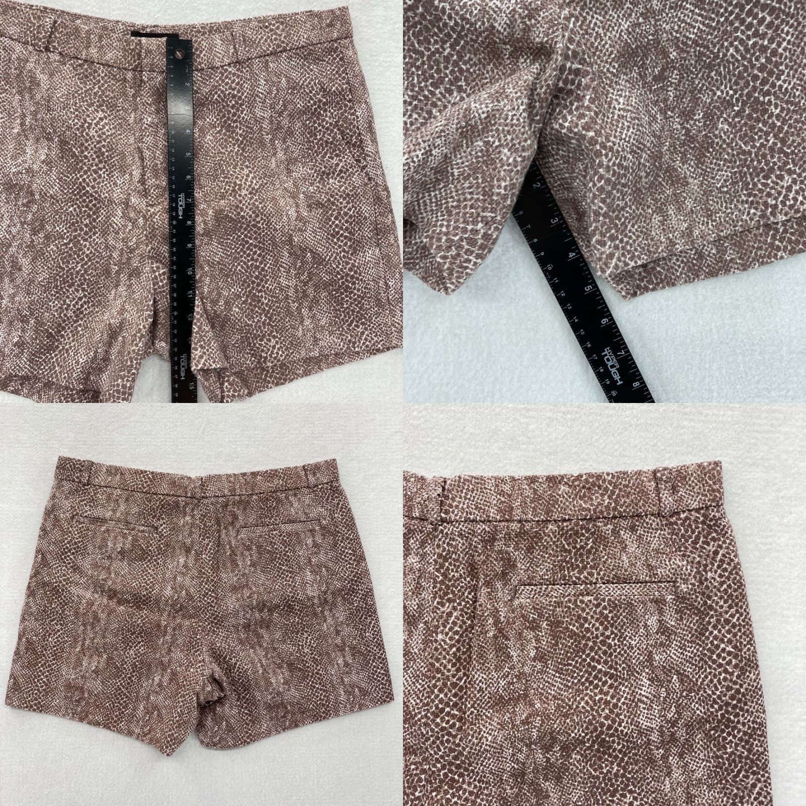 Banana Republic Banana Republic Shorts Women's 14 Brown Snakeskin Print Stretch Fabric Casual Size 36" / US 14 / IT 50 - 8 Thumbnail