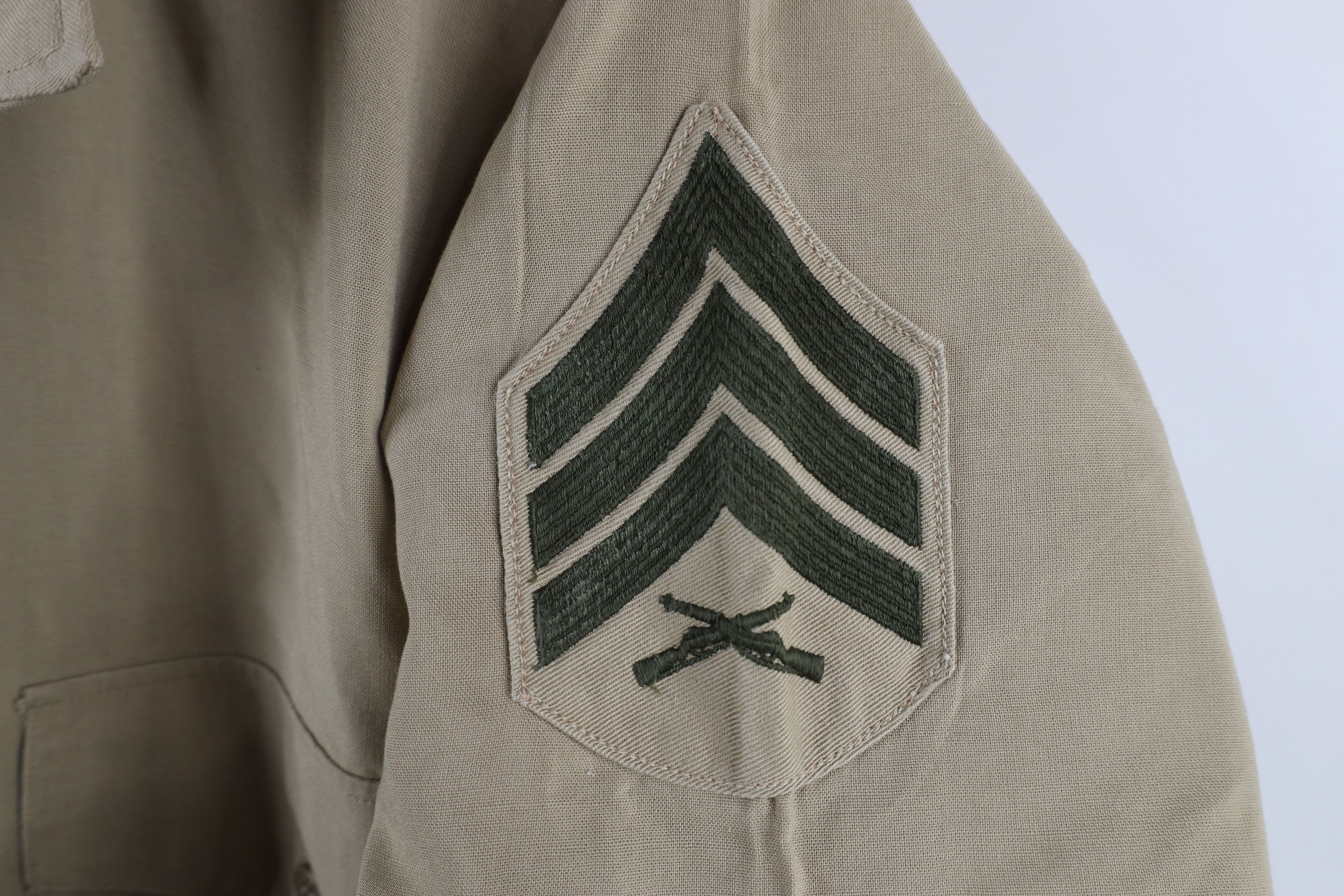 Vintage Vintage 60s 70s Vietnam War Military Field Button Shirt Size US L / EU 52-54 / 3 - 5 Thumbnail