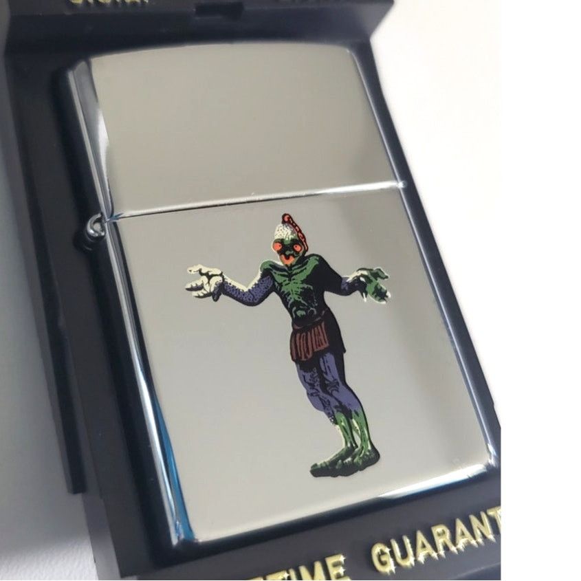 Zippo RARE VINTAGE ZIPPO - Swamp Man - High Polish Chrome-1998 NIB Size ONE SIZE - 1 Thumbnail