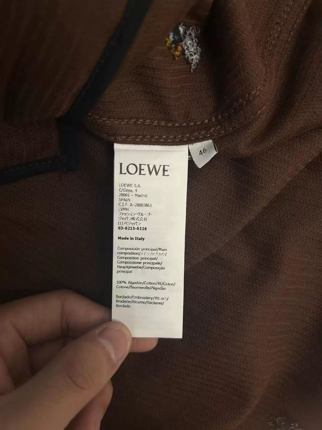 Loewe Loewe Brown Corduroy Embroidered Shirt Jacket Size US L / EU 52-54 / 3 - 5 Thumbnail