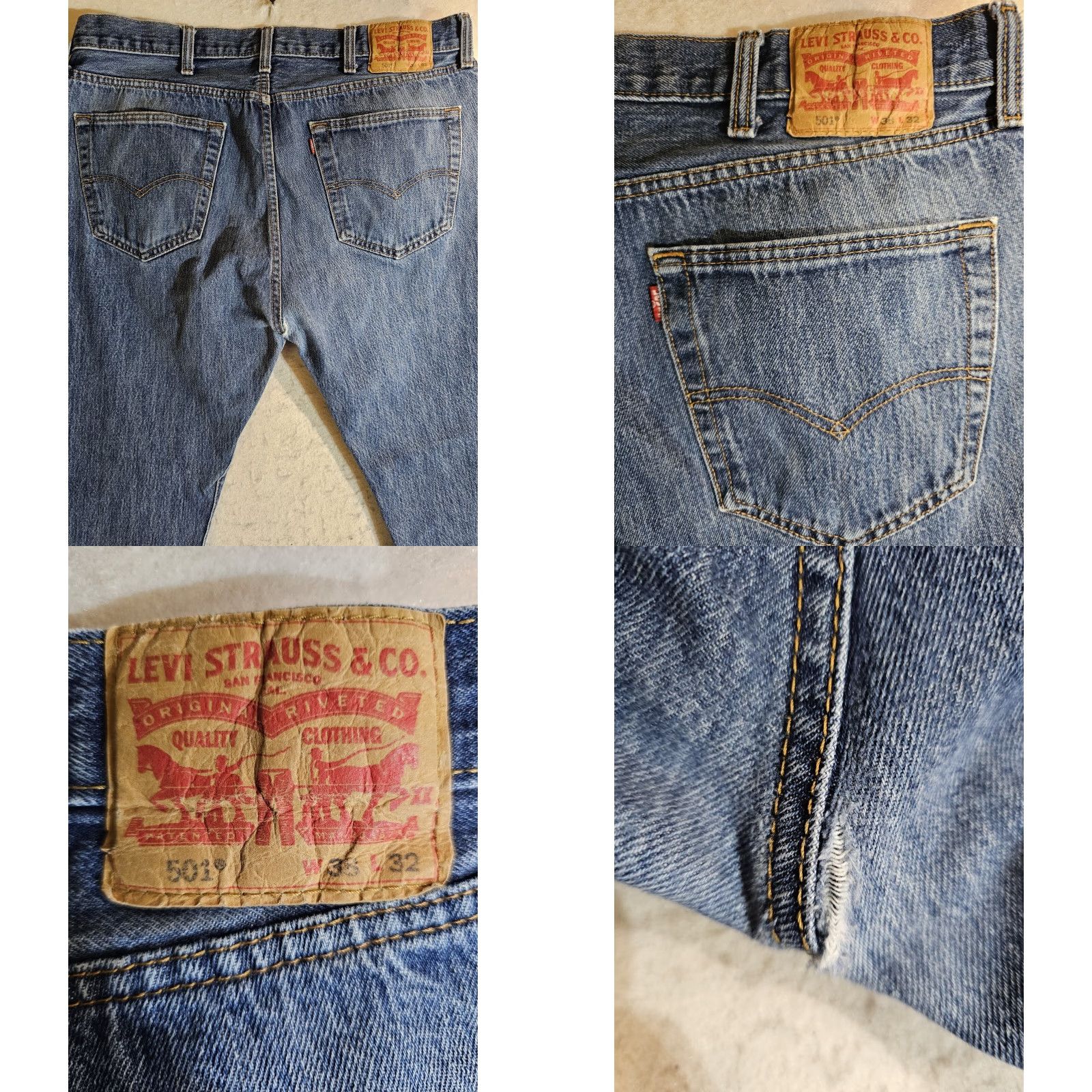 Levi's VINTAGE Levi's 501 XX Jeans Regular Men Medium Blue Denim Cotton 38x32 5-Pocket Distressed Y2K USA Model 501 Size US 38 / EU 54 - 8 Thumbnail