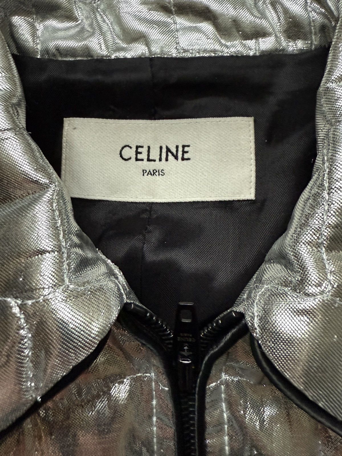 Celine × Hedi Slimane S/S19 Runway Python Skin Trimmed Silver Teddy Bomber Jacket Size US S / EU 44-46 / 1 - 4 Thumbnail